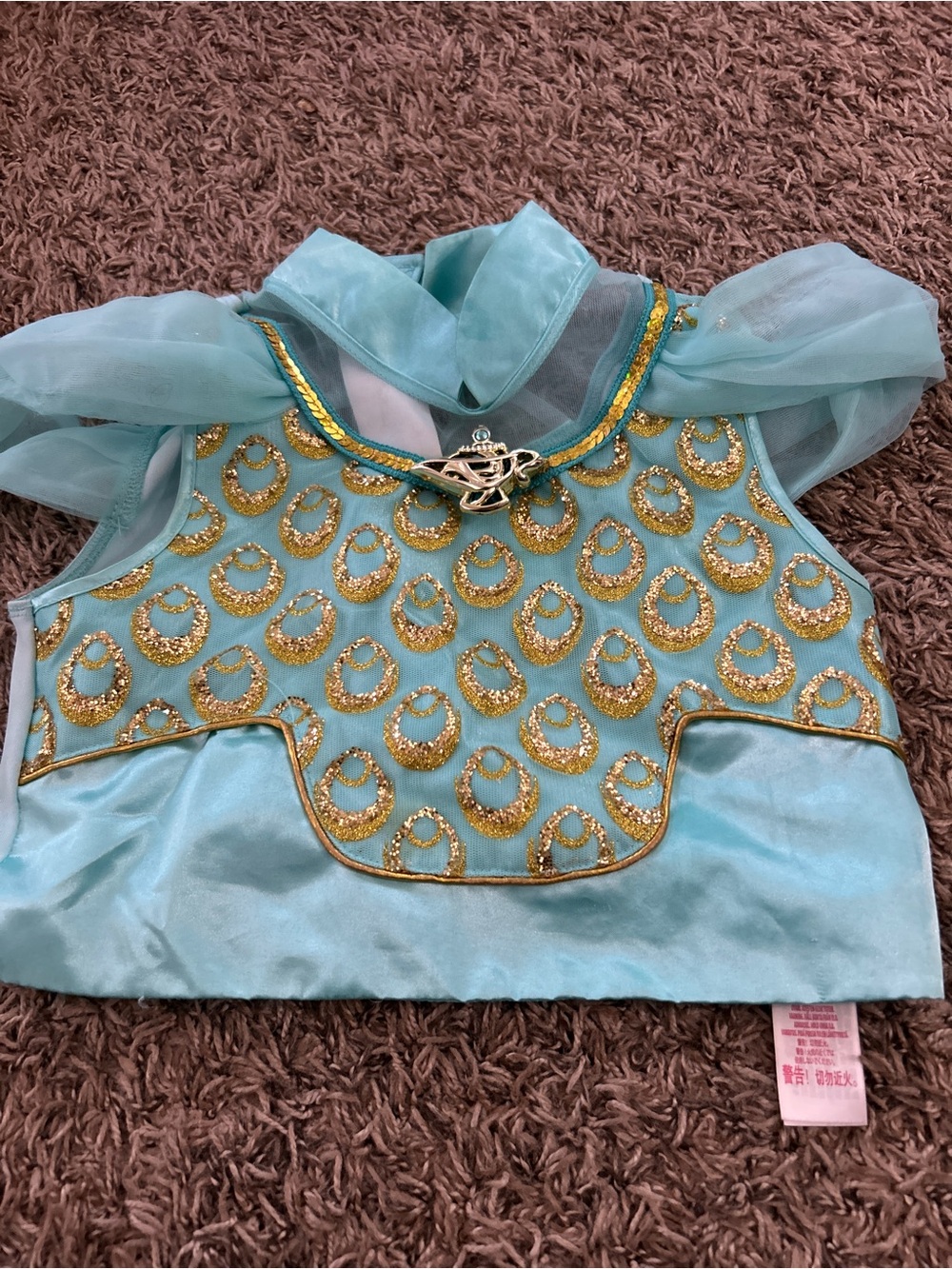 Disney store Aladdin Princess Jasmine Costume Teal and Gold size 7/8 - Picture 2 of 5